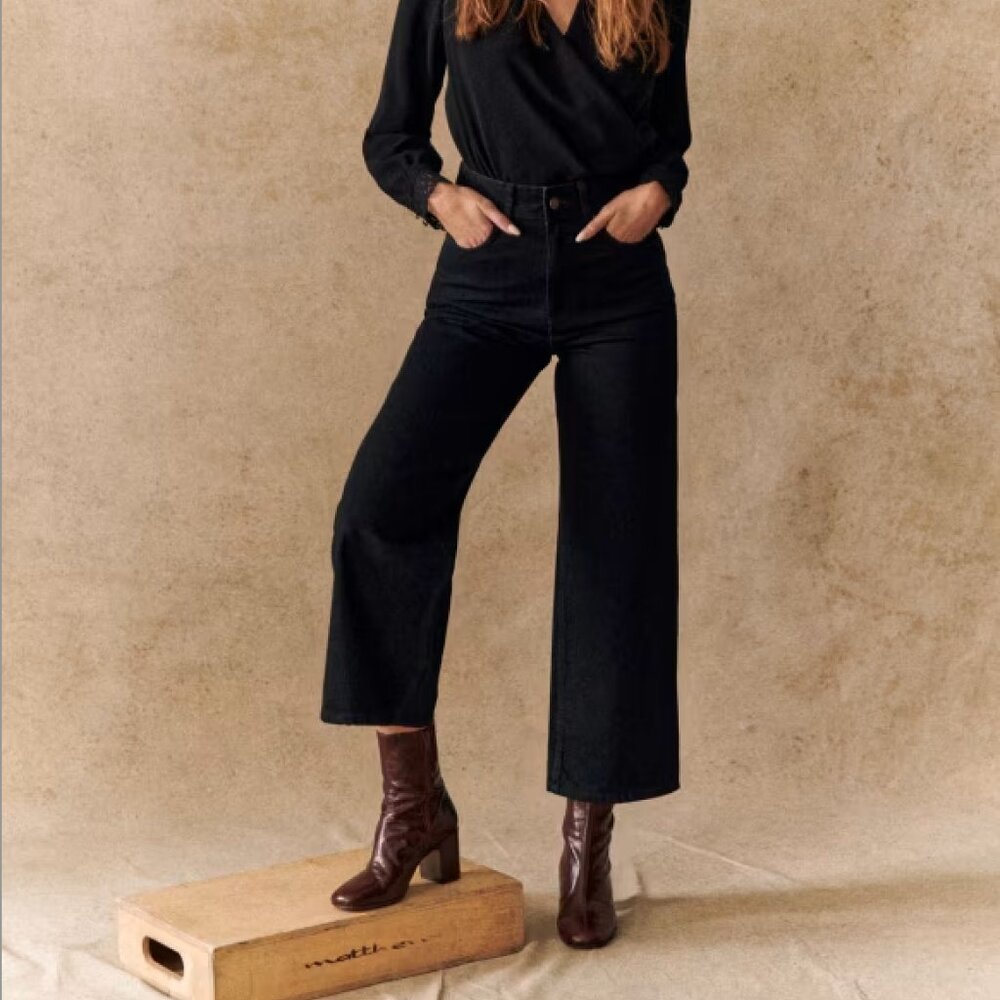 Sezane Le Crop Black - Size 10